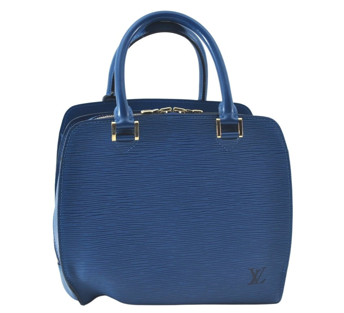 Authentic Louis Vuitton Epi Pont Neuf Hand Bag Purse Blue M52055 LV 2222H