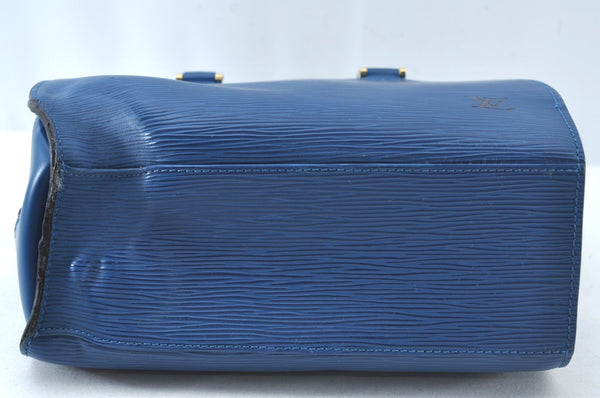 Authentic Louis Vuitton Epi Pont Neuf Hand Bag Purse Blue M52055 LV 2222H