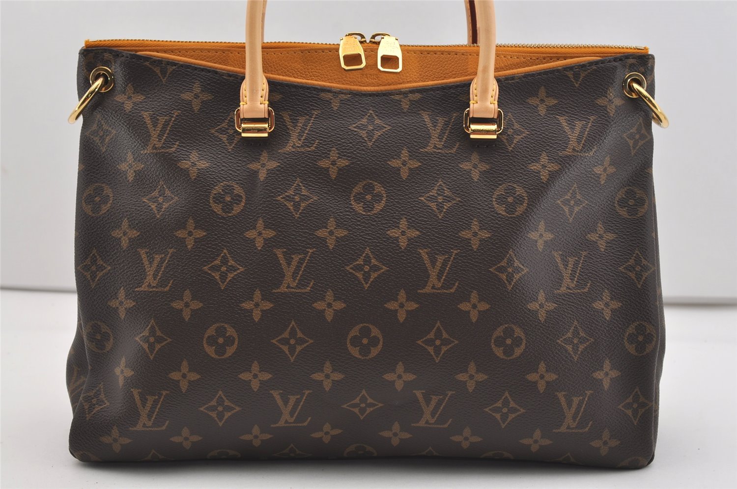 Authentic Louis Vuitton Monogram Pallas 2Way Hand Bag Yellow M40929 LV 2222J