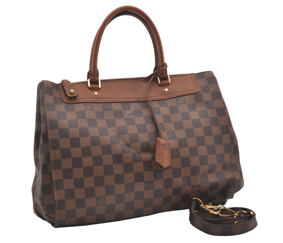 Authentic Louis Vuitton Damier Greenwich 2Way Shoulder Hand Bag N41337 LV 2224J
