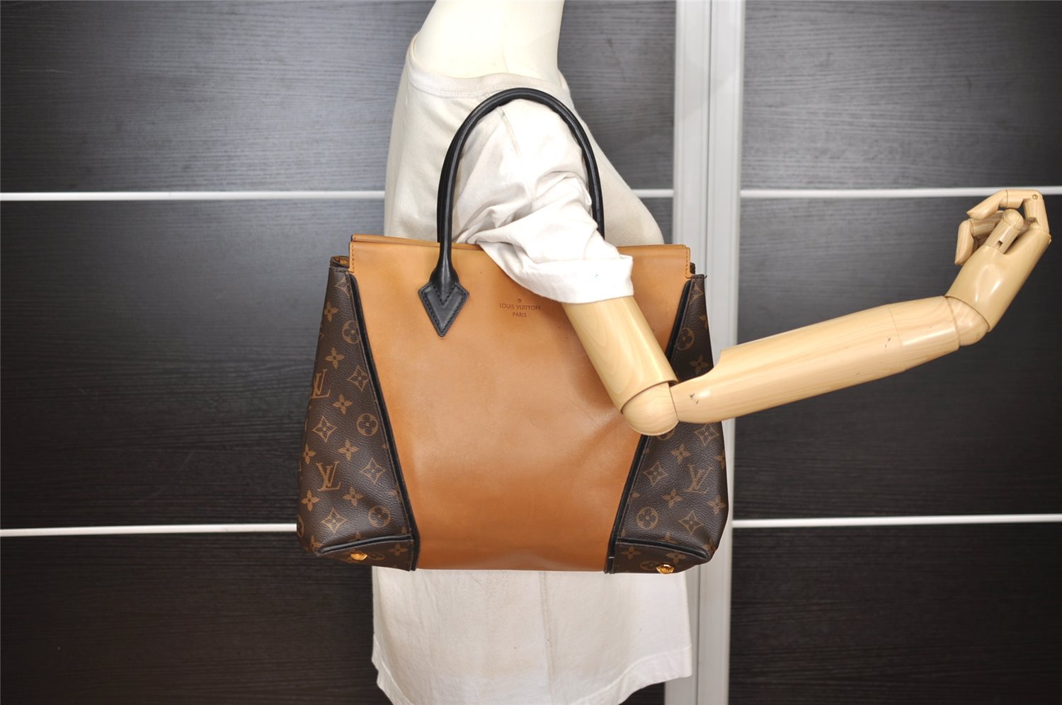 Authentic Louis Vuitton Monogram Tote W PM Hand Bag Brown M40941 LV 2225J