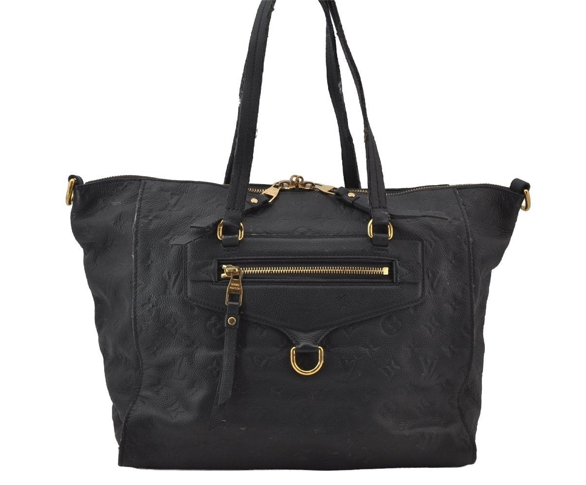Auth Louis Vuitton Monogram Empreinte Lumineuse PM Tote Bag Navy M93410 LV 2226J