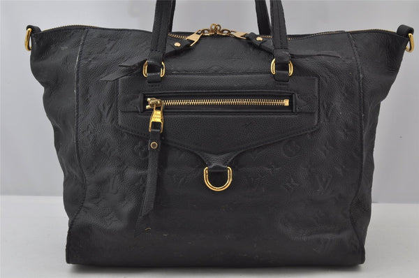 Auth Louis Vuitton Monogram Empreinte Lumineuse PM Tote Bag Navy M93410 LV 2226J