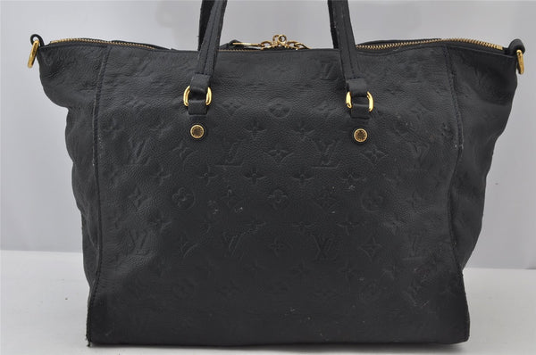 Auth Louis Vuitton Monogram Empreinte Lumineuse PM Tote Bag Navy M93410 LV 2226J