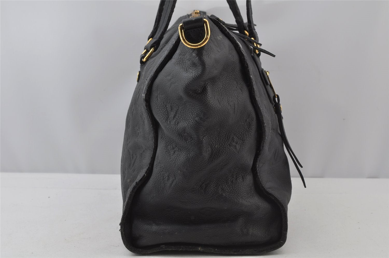 Auth Louis Vuitton Monogram Empreinte Lumineuse PM Tote Bag Navy M93410 LV 2226J