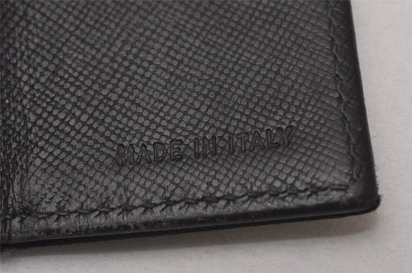 Authentic PRADA Vintage Nylon Saffiano Leather Trifold Wallet Purse Black 2227I