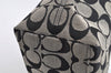 Authentic COACH Signature Hand Bag Pouch Purse Canvas Leather Black 2228I