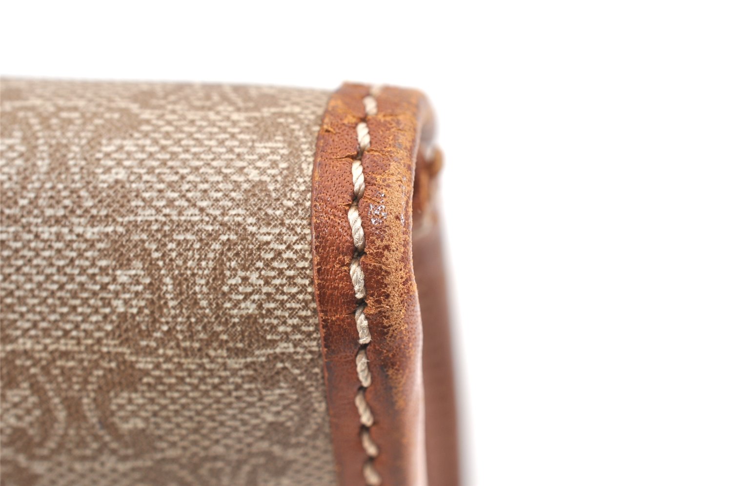 Authentic CELINE Macadam Blason Pattern Clutch Hand Bag PVC Leather Beige 2231K