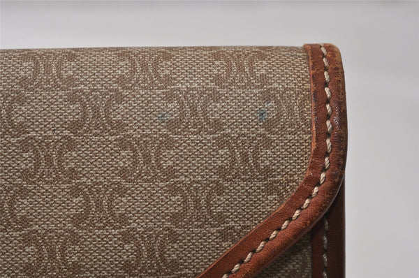 Authentic CELINE Macadam Blason Pattern Clutch Hand Bag PVC Leather Beige 2231K