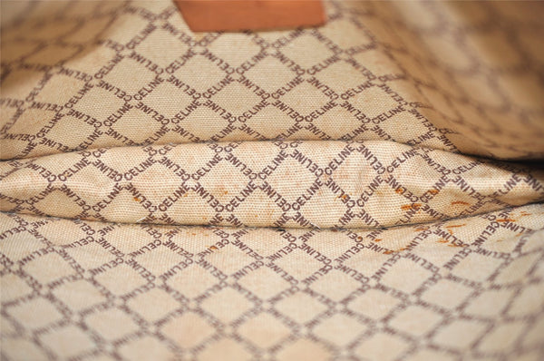 Authentic CELINE Macadam Blason Pattern Clutch Hand Bag PVC Leather Beige 2231K