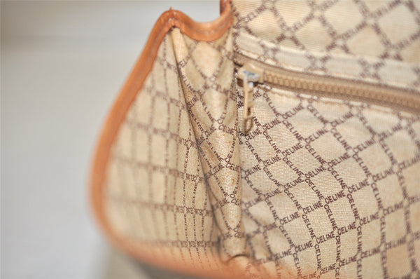 Authentic CELINE Macadam Blason Pattern Clutch Hand Bag PVC Leather Beige 2231K