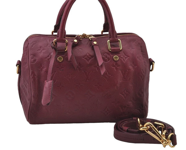 Louis Vuitton Monogram Empreinte Speedy Bandouliere 25 Hand Bag Purple LV 2233J