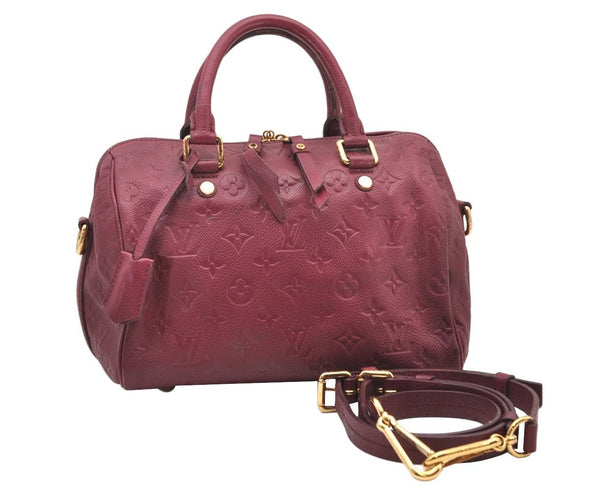 Auth Louis Vuitton Monogram Empreinte Speedy Bandouliere 25 Hand Bag LV 2233J