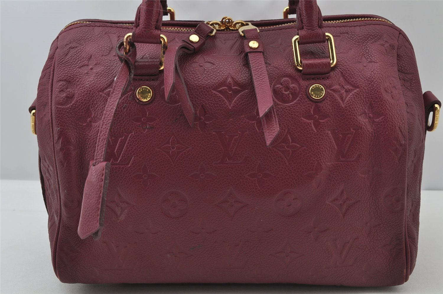 Louis Vuitton Monogram Empreinte Speedy Bandouliere 25 Hand Bag Purple LV 2233J