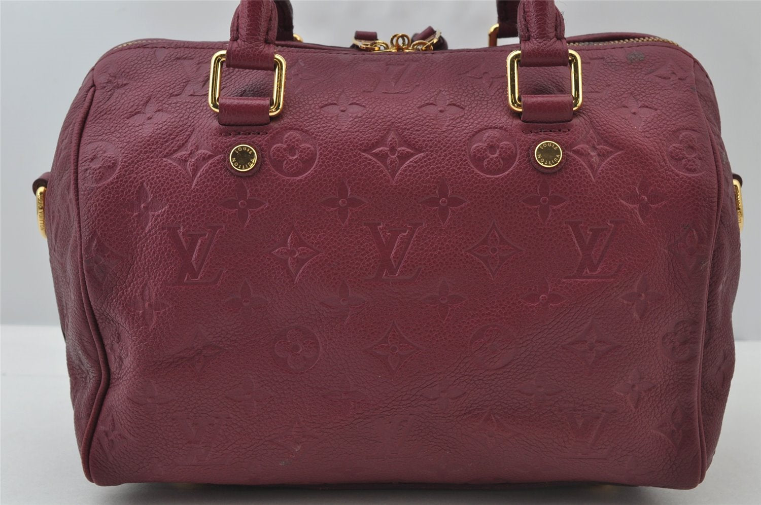 Louis Vuitton Monogram Empreinte Speedy Bandouliere 25 Hand Bag Purple LV 2233J