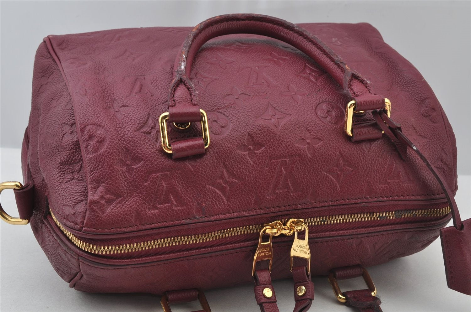 Louis Vuitton Monogram Empreinte Speedy Bandouliere 25 Hand Bag Purple LV 2233J