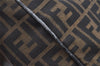 Authentic FENDI Zucca Vintage Hand Bag Purse Canvas Leather Brown Junk 2234I