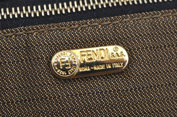 Authentic FENDI Zucca Vintage Hand Bag Purse Canvas Leather Brown Junk 2234I