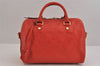 Auth Louis Vuitton Monogram Empreinte Speedy Bandouliere 25 Hand Bag Red 2234J