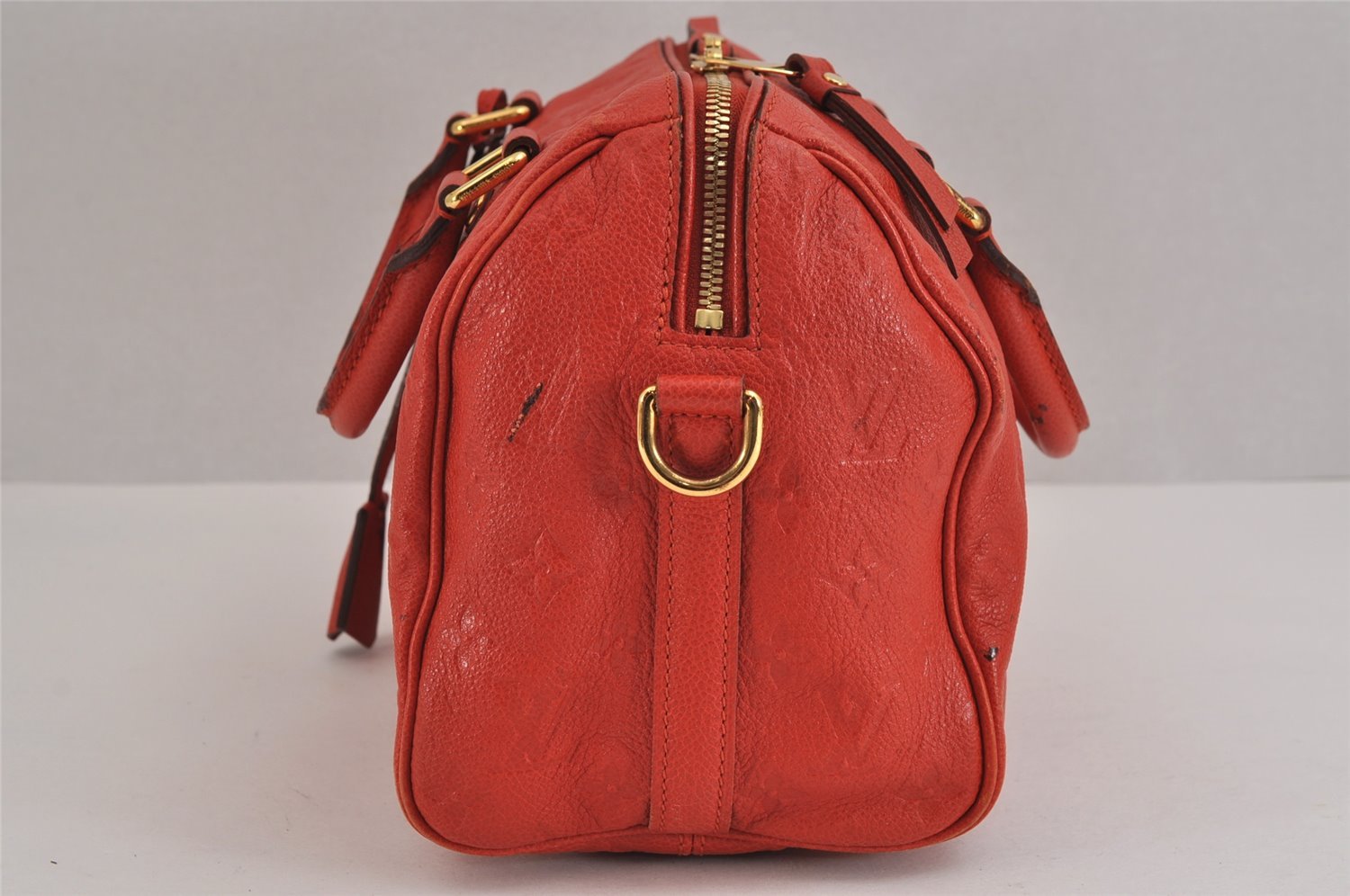 Auth Louis Vuitton Monogram Empreinte Speedy Bandouliere 25 Hand Bag Red 2234J