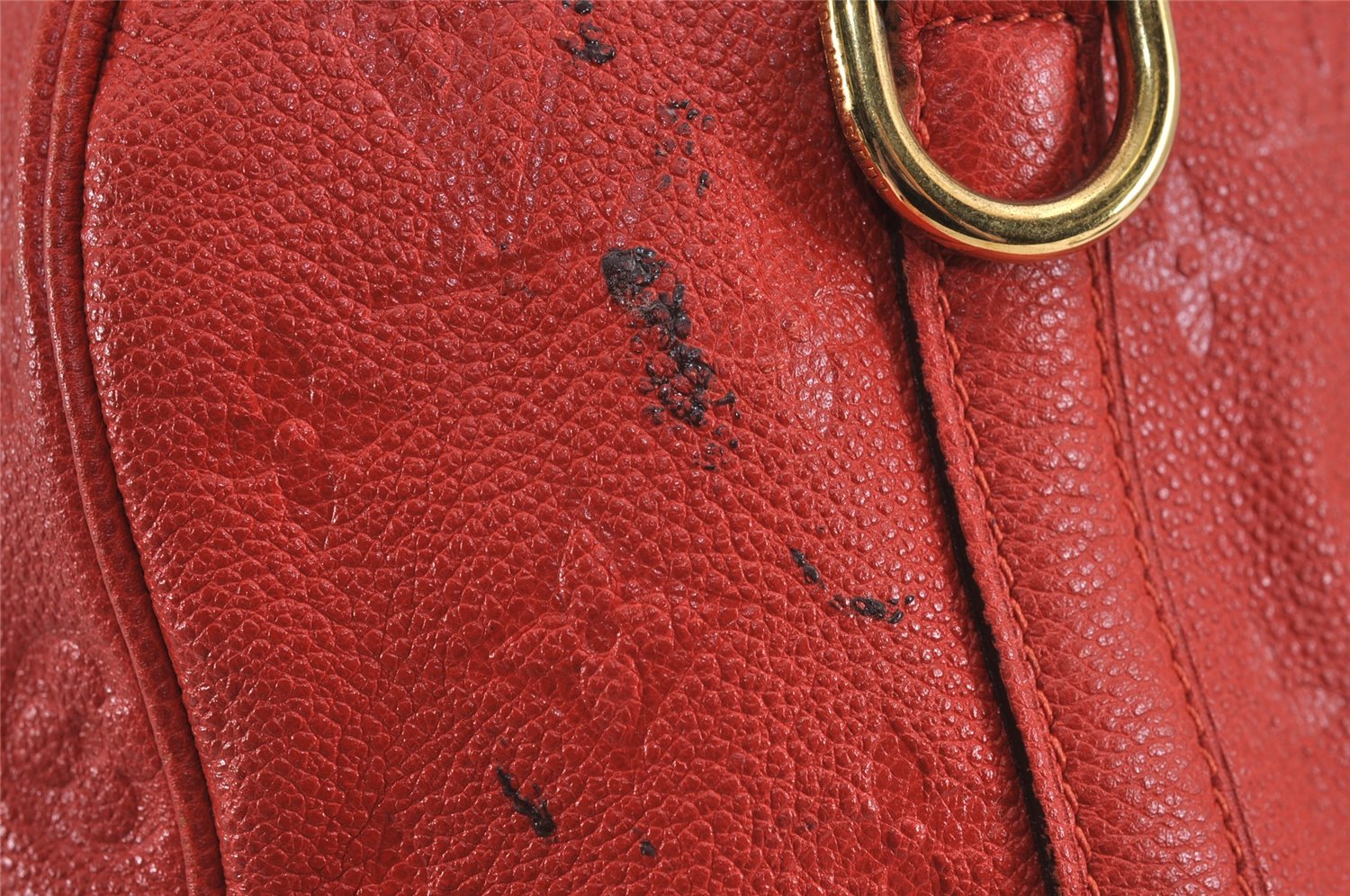 Auth Louis Vuitton Monogram Empreinte Speedy Bandouliere 25 Hand Bag Red 2234J