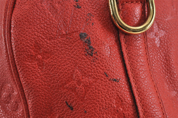 Auth Louis Vuitton Monogram Empreinte Speedy Bandouliere 25 Hand Bag Red 2234J