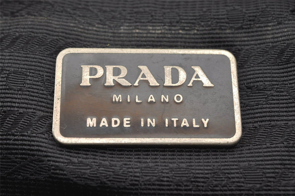 Authentic PRADA Vintage Nylon Tessuto Leather Drawstring Backpack Black 2235I