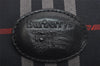Authentic Burberrys Check Canvas Leather Hand Boston Bag Navy Blue 2235K