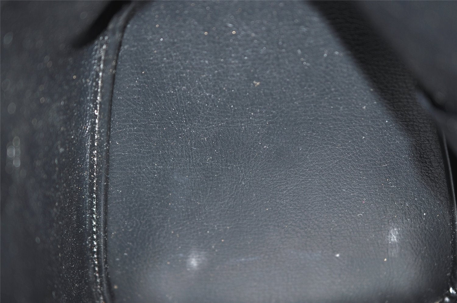 Authentic Burberrys Check Canvas Leather Hand Boston Bag Navy Blue 2235K