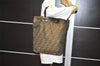 Authentic FENDI Zucca Vintage Folding Tote Hand Bag Nylon Leather Brown 2236I