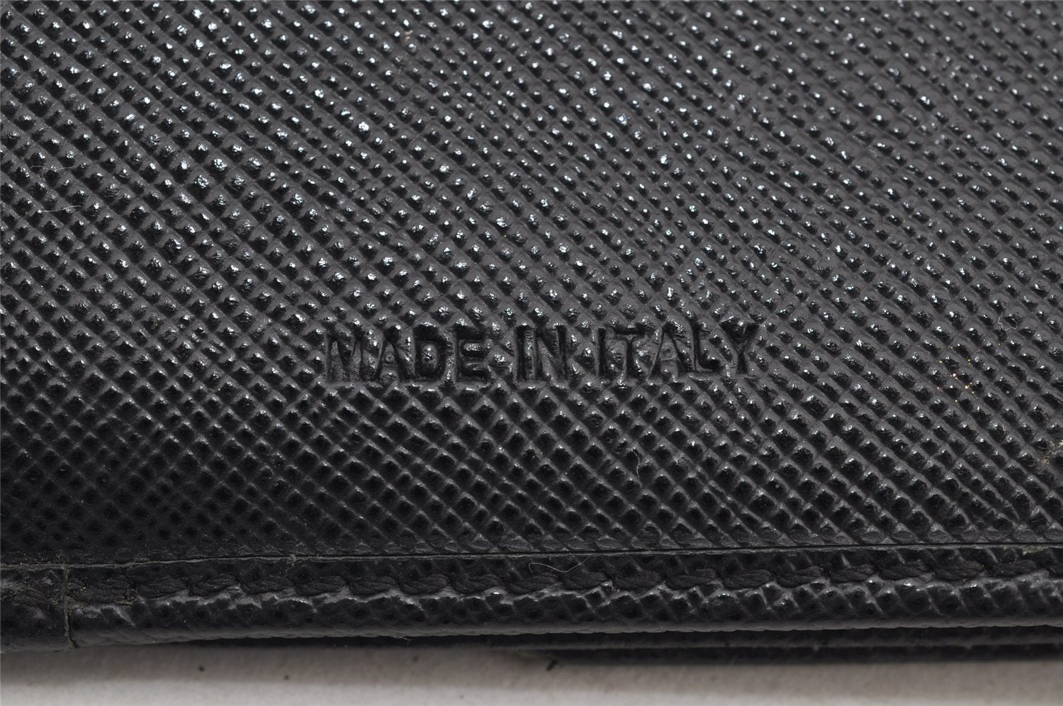 Authentic PRADA Vintage Saffiano Leather Bifold Wallet Purse Black Junk 2237I