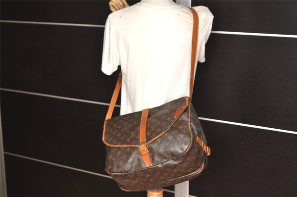 Authentic Louis Vuitton Monogram Saumur 35 Shoulder Cross Bag M42254 LV 2237K