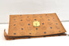 Authentic MCM Vintage Visetos Leather Clutch Hand Bag Purse Brown 2238K