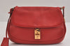 Authentic PRADA DAINO TREND Leather Nappa Chain Shoulder Bag BR0167 Red 2240J