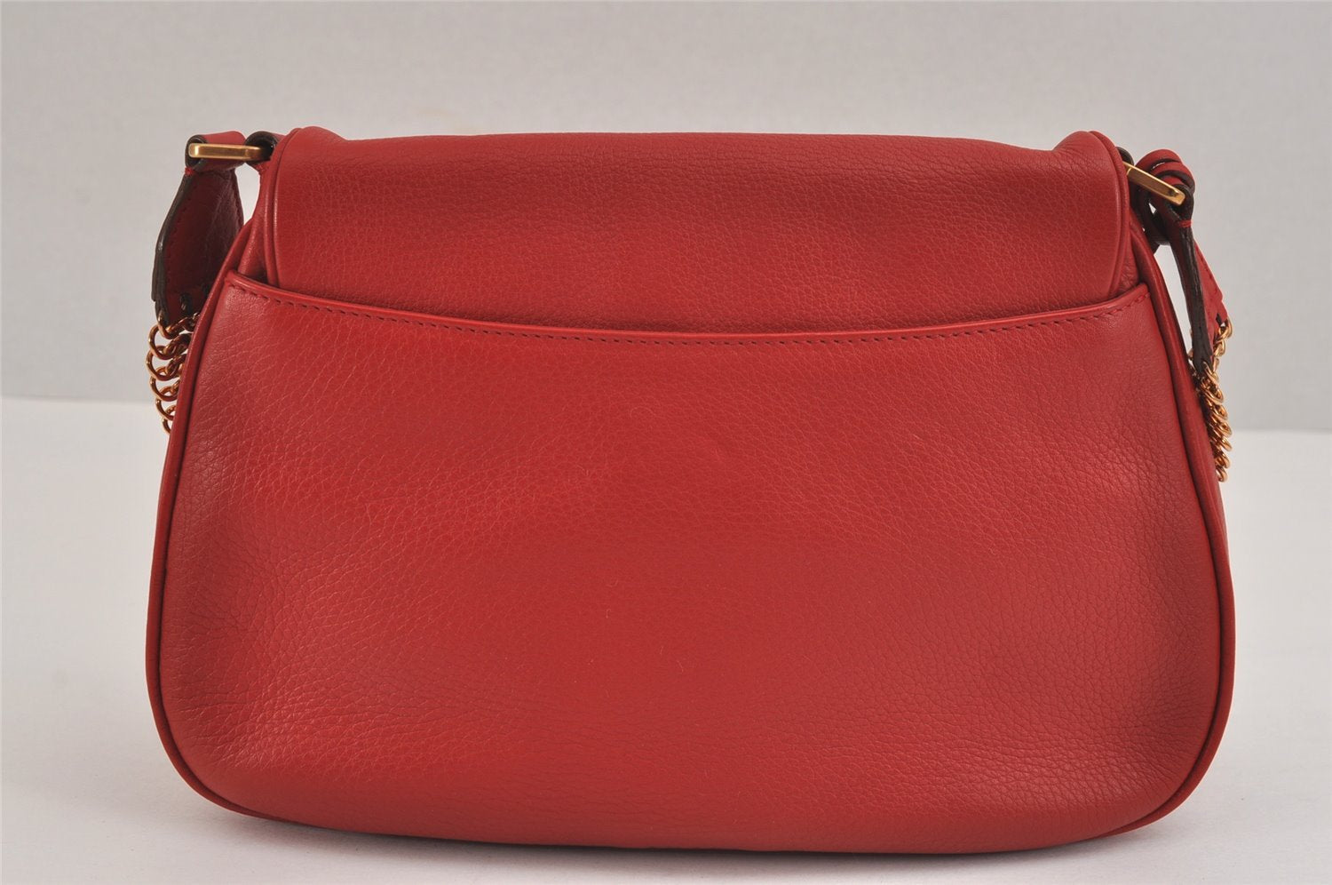 Authentic PRADA DAINO TREND Leather Nappa Chain Shoulder Bag BR0167 Red 2240J