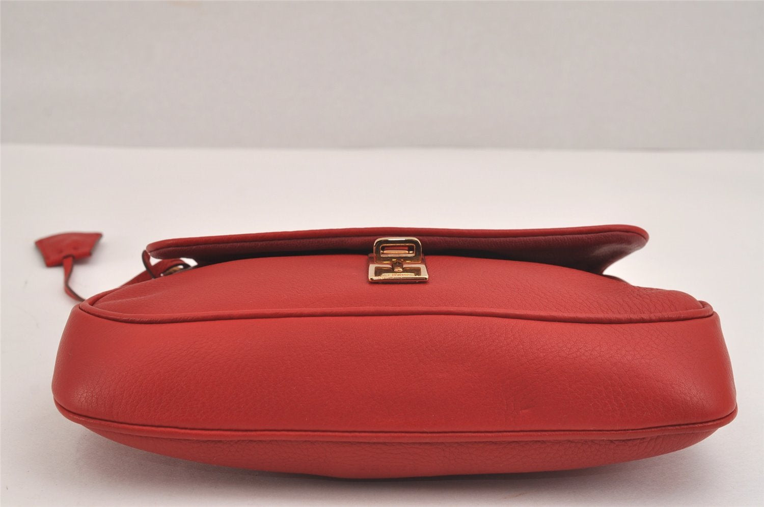 Authentic PRADA DAINO TREND Leather Nappa Chain Shoulder Bag BR0167 Red 2240J