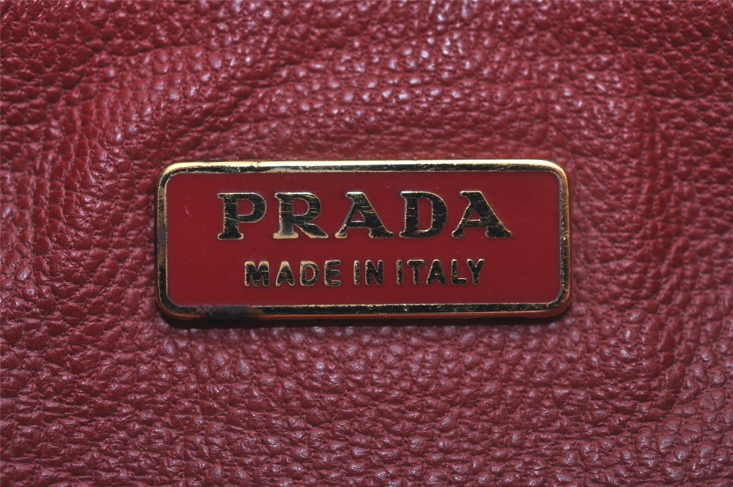 Authentic PRADA DAINO TREND Leather Nappa Chain Shoulder Bag BR0167 Red 2240J