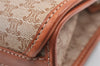 Authentic CELINE Macadam Blason Pattern Clutch Hand Bag PVC Leather Beige 2241K