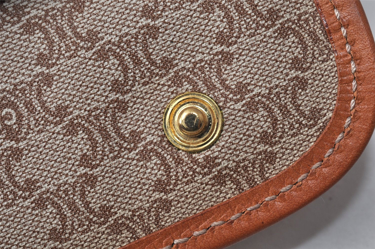 Authentic CELINE Macadam Blason Pattern Clutch Hand Bag PVC Leather Beige 2241K