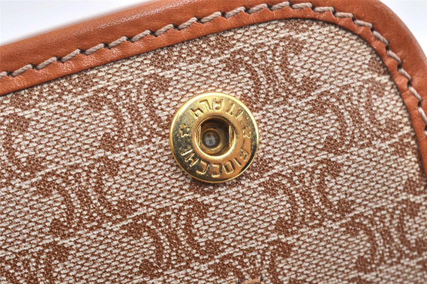 Authentic CELINE Macadam Blason Pattern Clutch Hand Bag PVC Leather Beige 2241K