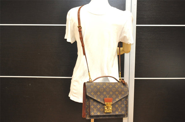 Authentic Louis Vuitton Monogram Monceau 2Way Shoulder Hand Bag M51185 LV 2244I