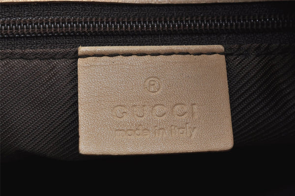 Authentic GUCCI Vintage Shoulder Tote Bag GG Canvas Leather 31244 Beige 2245I