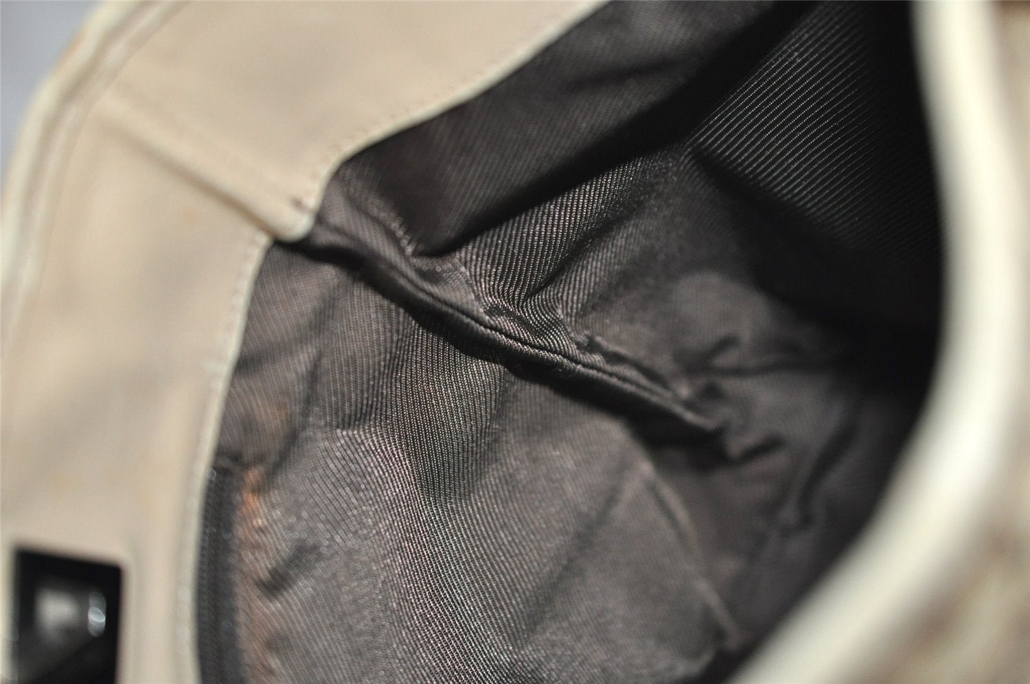 Authentic GUCCI Vintage Shoulder Tote Bag GG Canvas Leather 31244 Beige 2245I