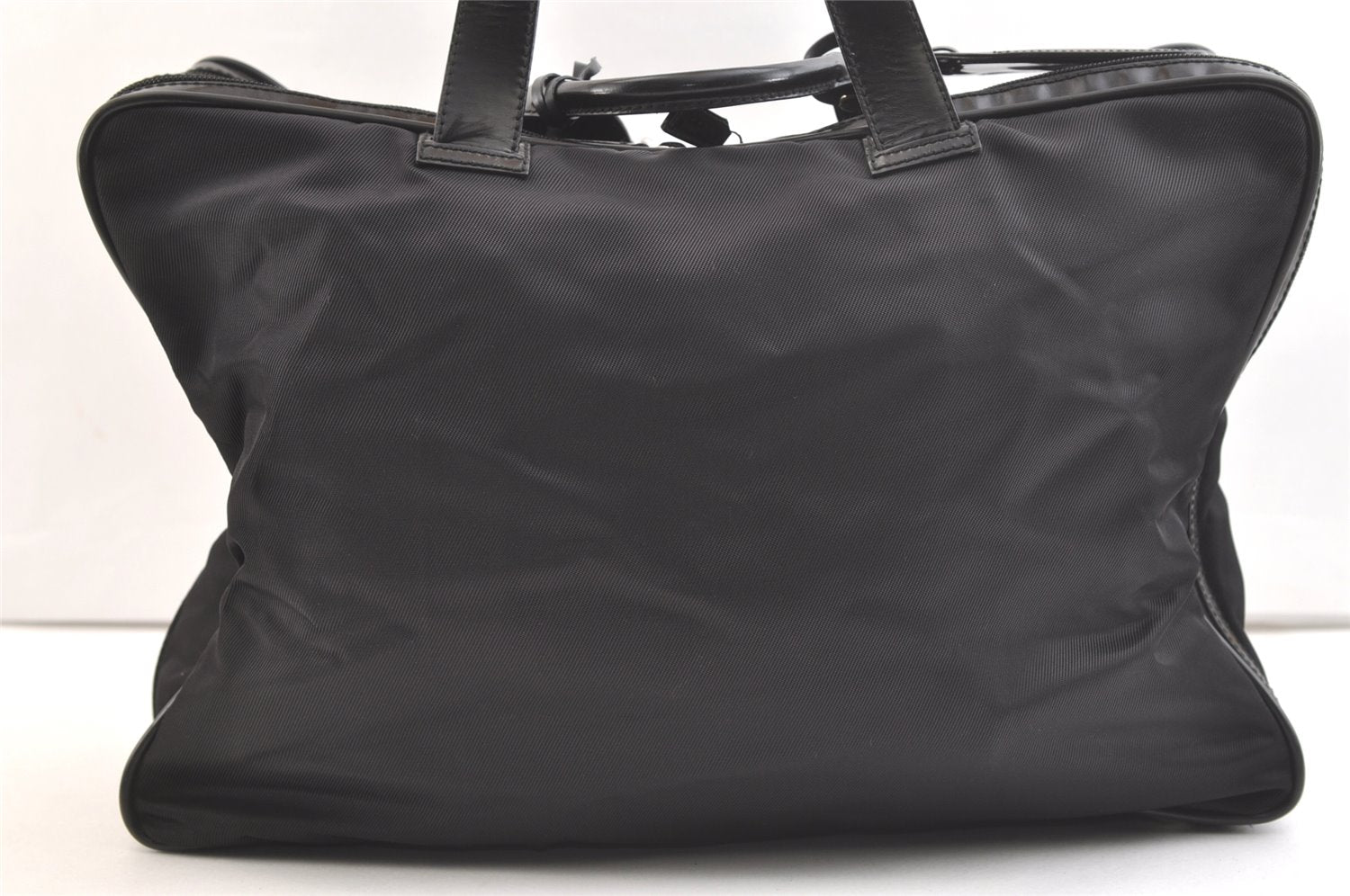 Authentic GUCCI Vintage Briefcase Business Bag Nylon Enamel Black 2248K