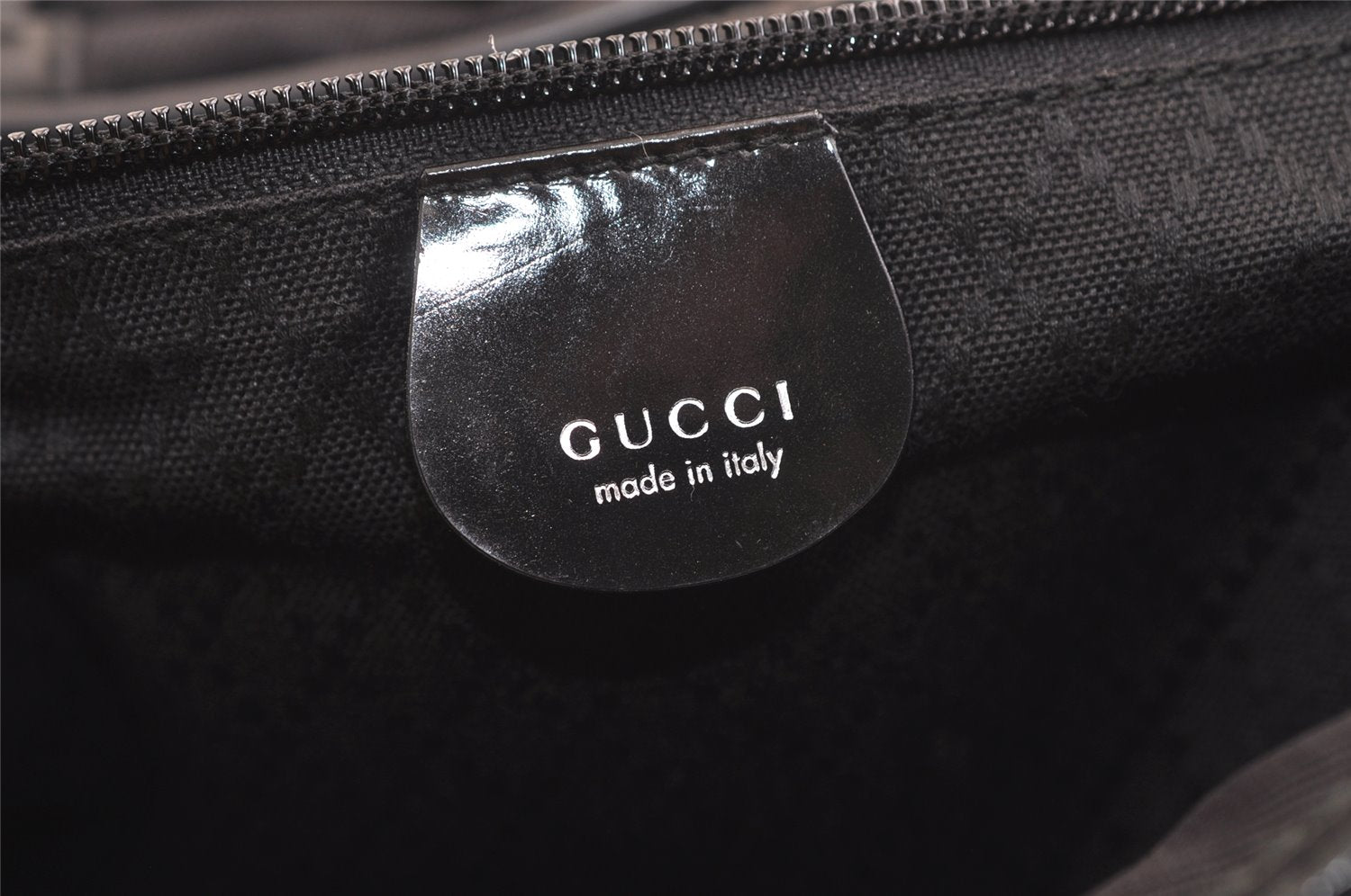 Authentic GUCCI Vintage Briefcase Business Bag Nylon Enamel Black 2248K
