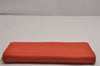 Authentic YVES SAINT LAURENT Round Zip Long Wallet Purse Leather Orange 2249J