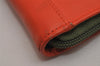 Authentic YVES SAINT LAURENT Round Zip Long Wallet Purse Leather Orange 2249J