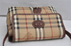 Authentic Burberrys Nova Check Shoulder Cross Body Bag PVC Leather Beige 2250K