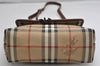 Authentic Burberrys Nova Check Shoulder Cross Body Bag PVC Leather Beige 2250K