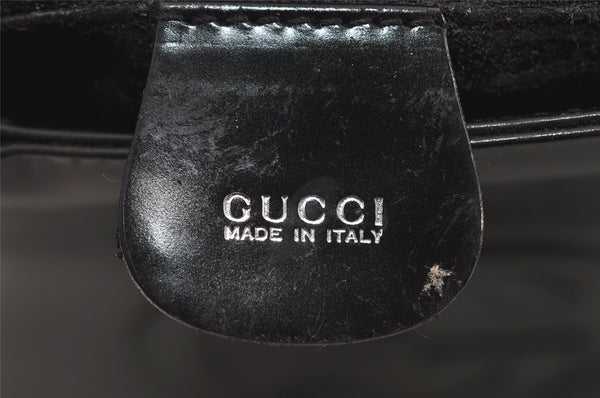 Authentic GUCCI Interlocking G 2Way Shoulder Hand Bag Enamel Black Junk 2252I